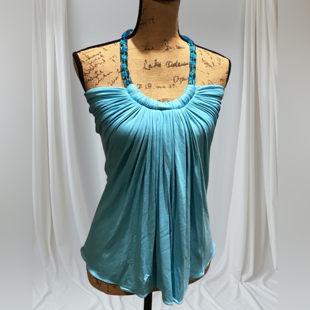 SKY Elegant Blue Halter Top